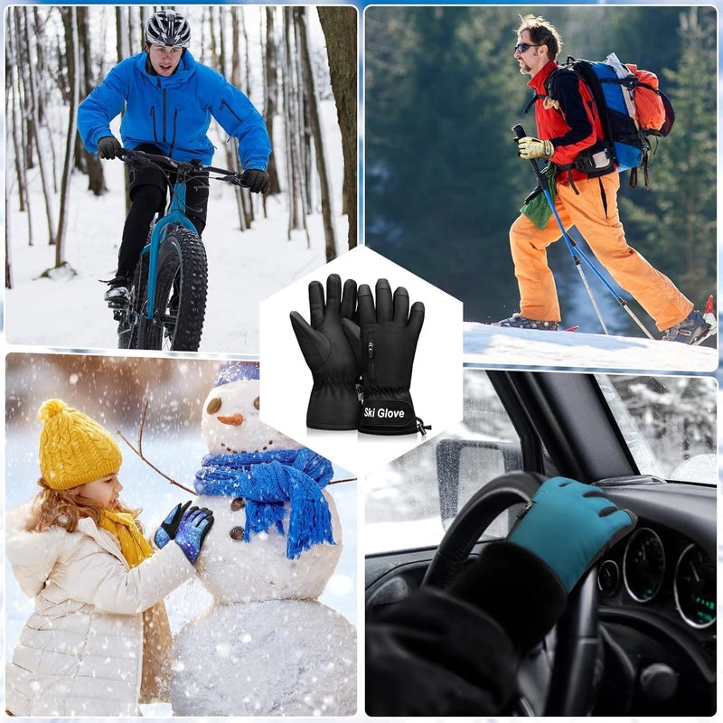 Odtmger Snow Gloves,Ski Gloves 3M Thinsulate Winter Warm and Waterproof Cold Weather Gloves-for Parent Boys Girls - Image 5